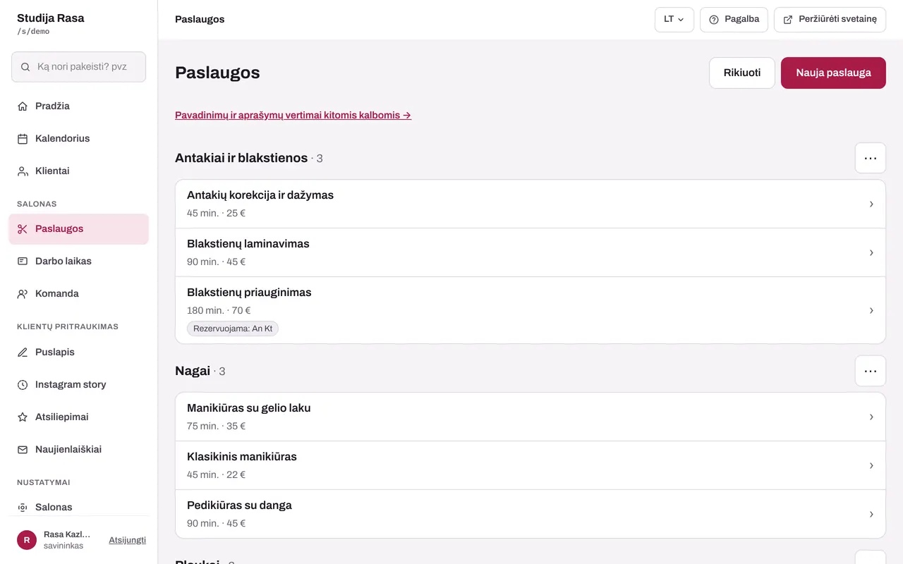 edapi kalendārs un publiskā pierakstu lapa