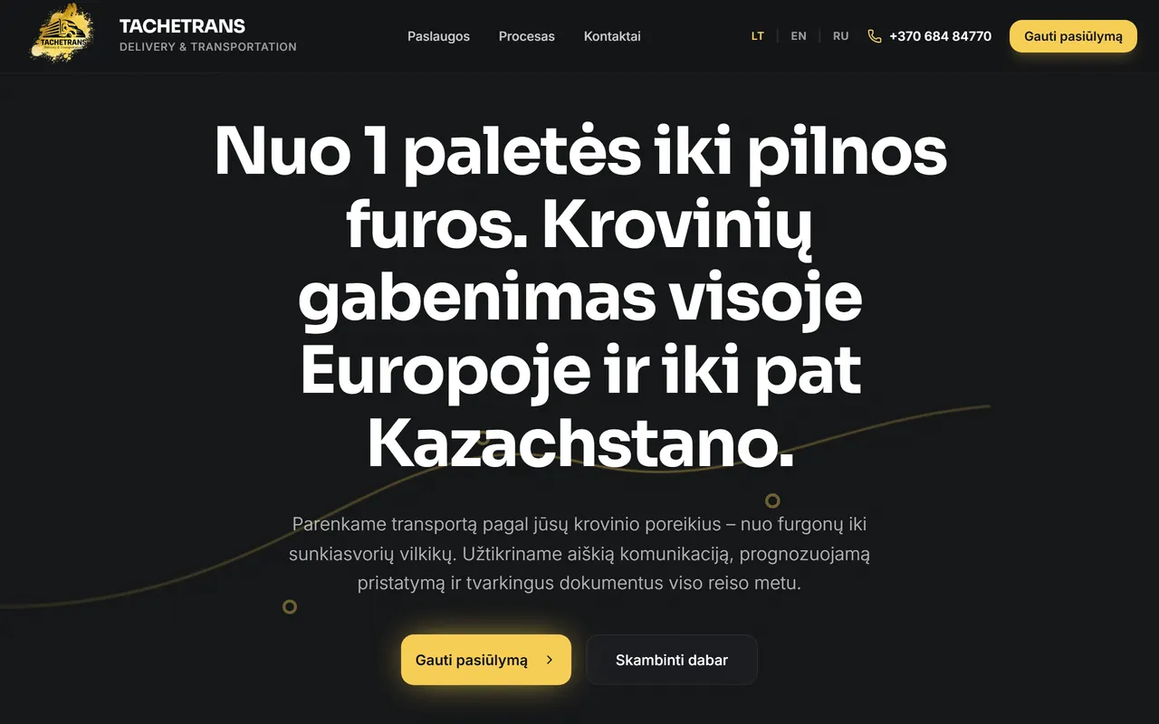 Tachetrans landing page
